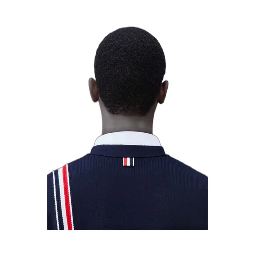 Rwb Striped Intarsia Button-Up Cardigan