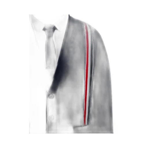 Rwb Striped Intarsia Button-Up Cardigan