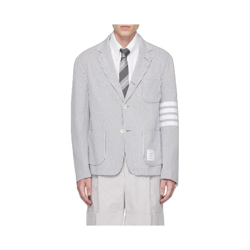 4-Bar Striped Single-Breasted Blazer