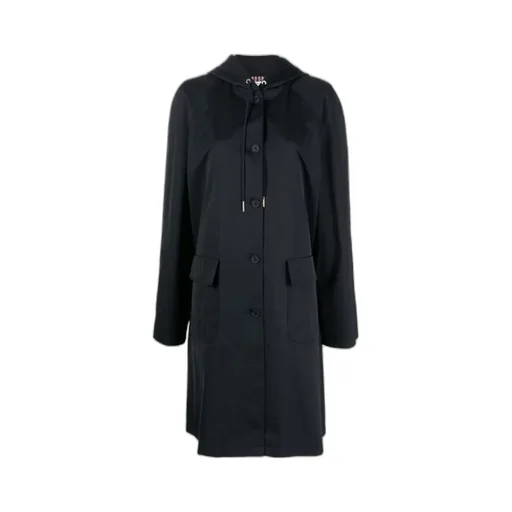Single-Breasted Drawstring Hooded Parka