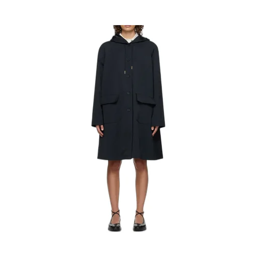 Single-Breasted Drawstring Hooded Parka