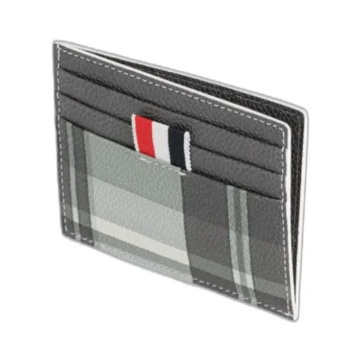 Logo-Tag Check-Pattern Cardholder