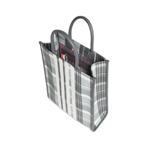4-Bar Striped Top Handle Bag