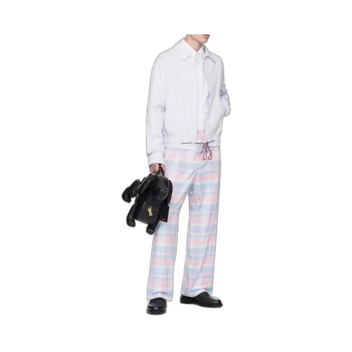 Striped Drawstring Waistband Shirt Jacket
