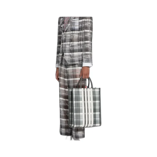 4-Bar Striped Top Handle Bag