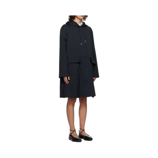 Single-Breasted Drawstring Hooded Parka