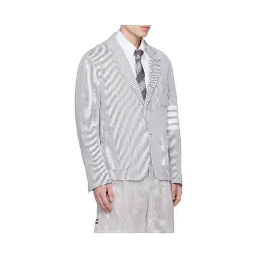 4-Bar Striped Single-Breasted Blazer