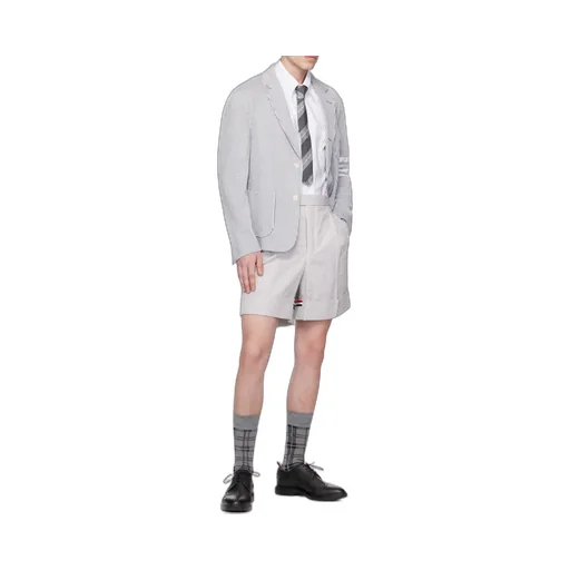 4-Bar Striped Single-Breasted Blazer