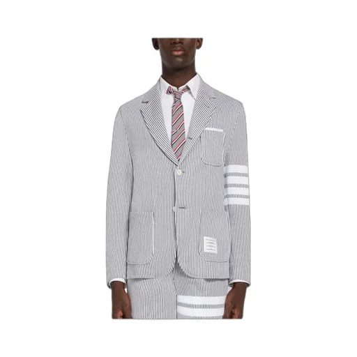 4-Bar Striped Single-Breasted Blazer