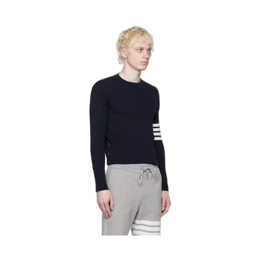 4-Bar Stripe Detailed Crewneck Jumper