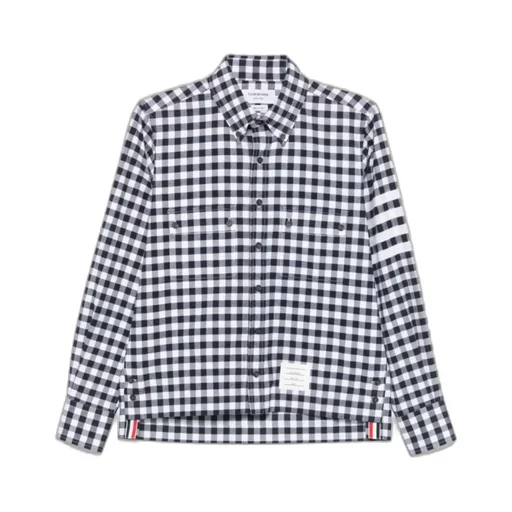 Gingham-Pattern Buttoned Shirt