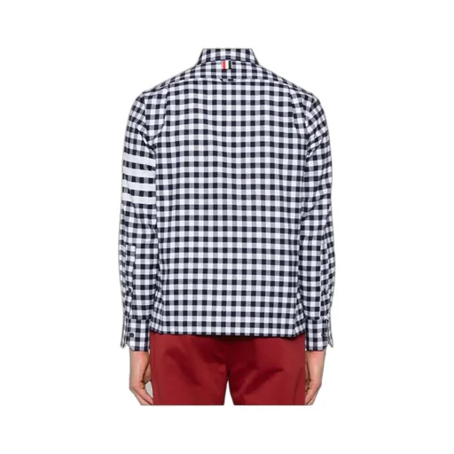 Gingham-Pattern Buttoned Shirt