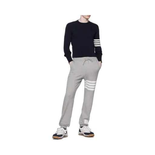 4-Bar Stripe Detailed Crewneck Jumper