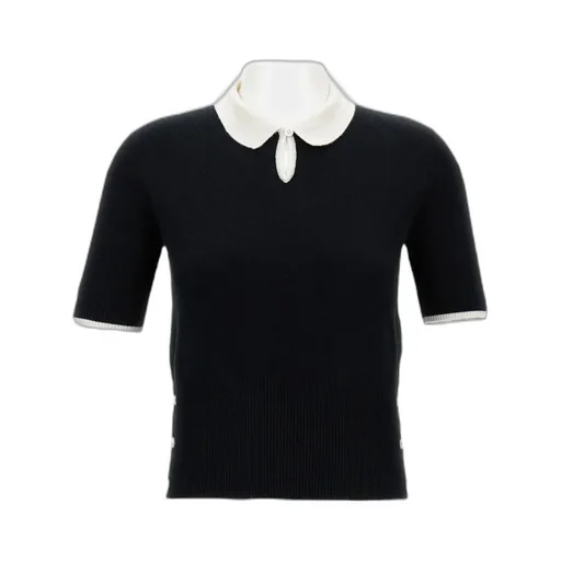 Keyhole Cashmere Polo Shirt