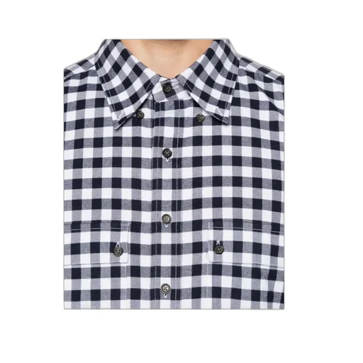 Gingham-Pattern Buttoned Shirt