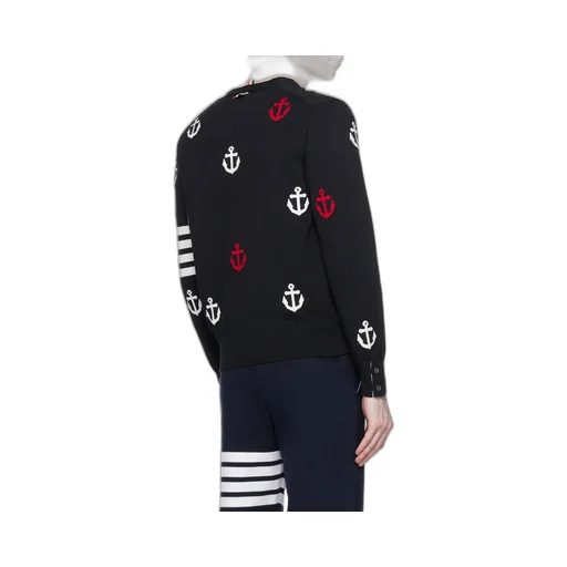 4-Bar Anchor Intarsia Cardigan