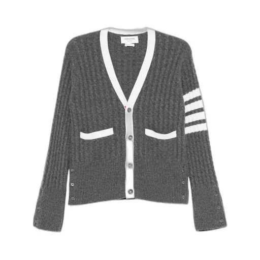 4 Bar Stripe Cable Stitch Cardigan