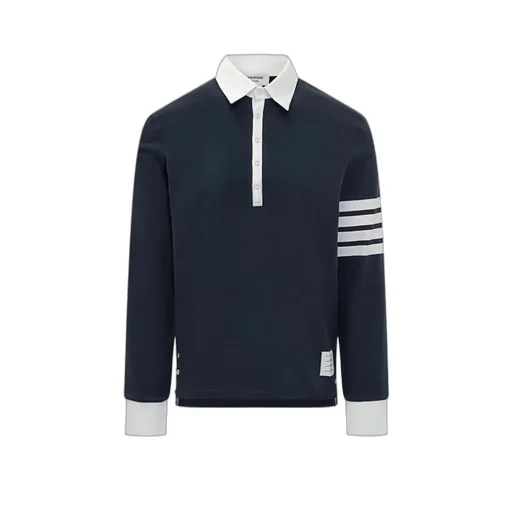 Long-Sleeved Knitted Polo Shirt