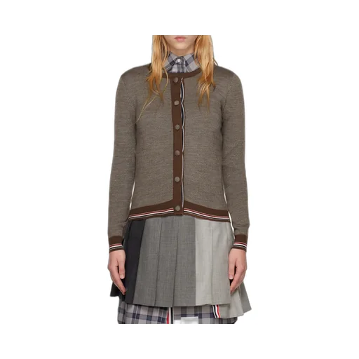 Crew Neck Wool Cardigan