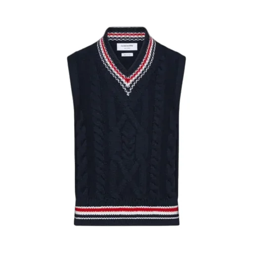 Cable-Knit V-Neck Vest