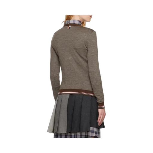 Crew Neck Wool Cardigan
