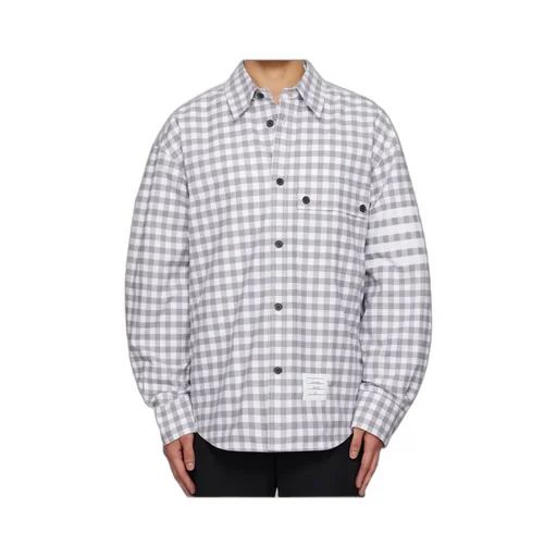 Gingham-Pattern Buttoned Shirt