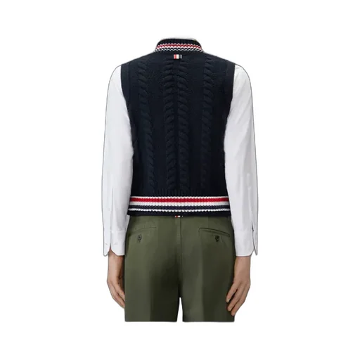 Cable-Knit V-Neck Vest