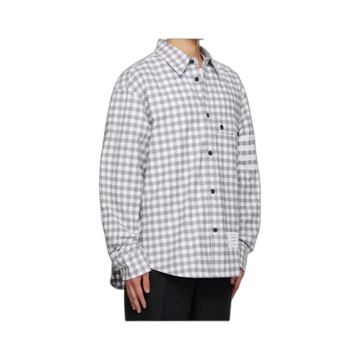 Gingham-Pattern Buttoned Shirt
