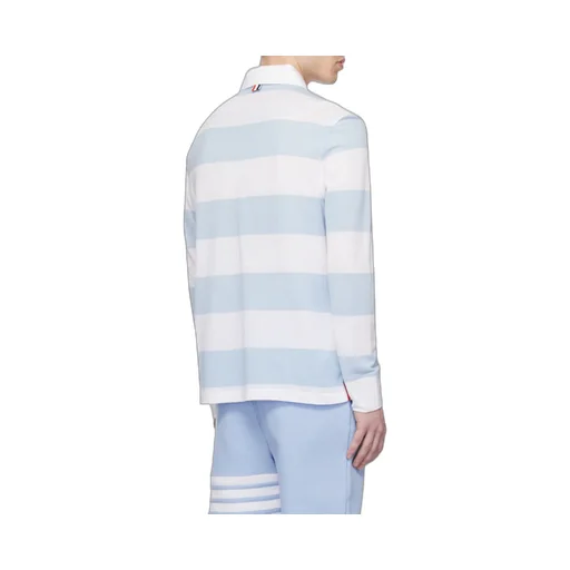 Striped Long-Sleeved Polo Shirt
