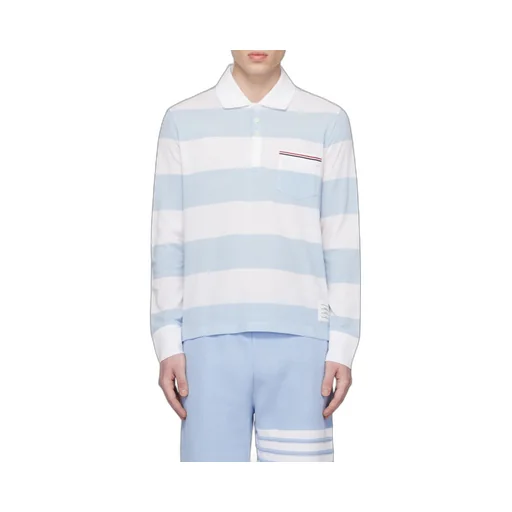Striped Long-Sleeved Polo Shirt
