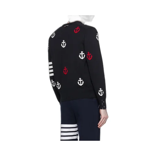 4-Bar Anchor Intarsia Cardigan