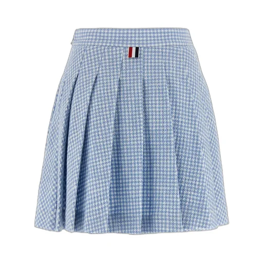 Pleated Checked Mini Skirt