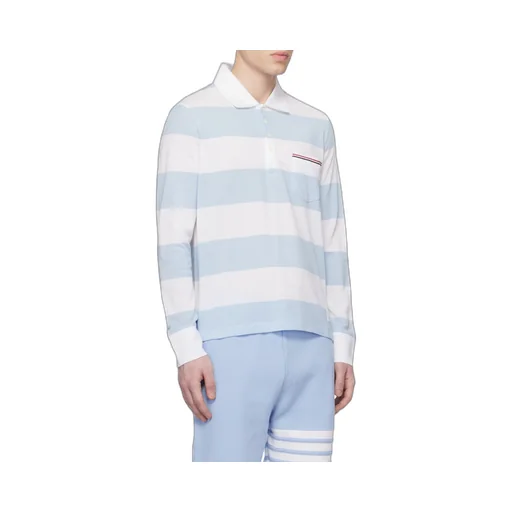 Striped Long-Sleeved Polo Shirt
