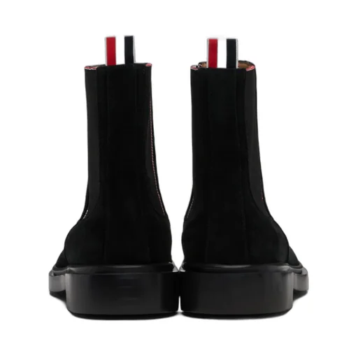 Elastic-Panel Suede Boots