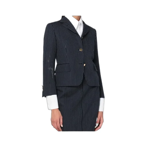Pinstriped Fitted Jacket