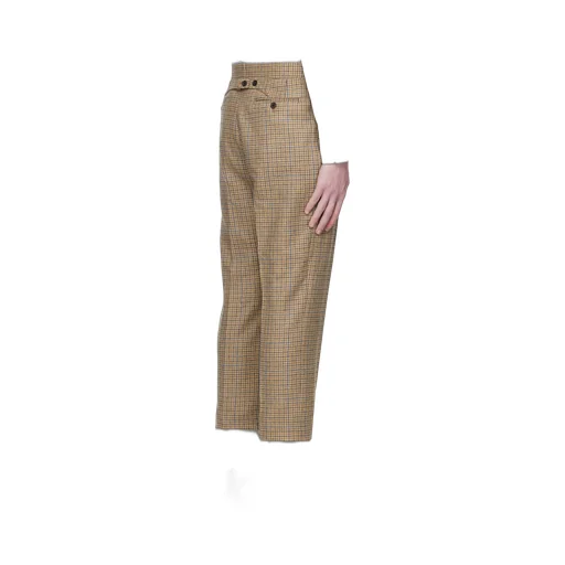 Checked Straight-Leg Trousers