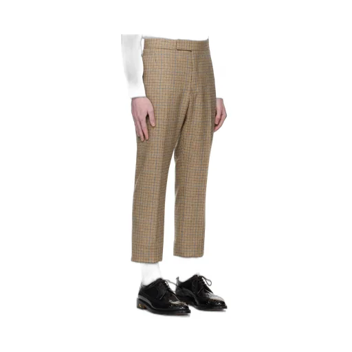 Checked Straight-Leg Trousers