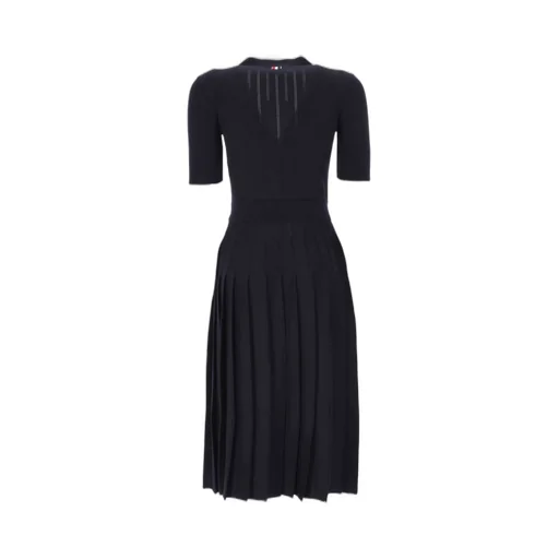 Button-Pleated Maxi Dress