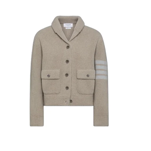 4 Bar Stripes Ribbed Bomber Jacket