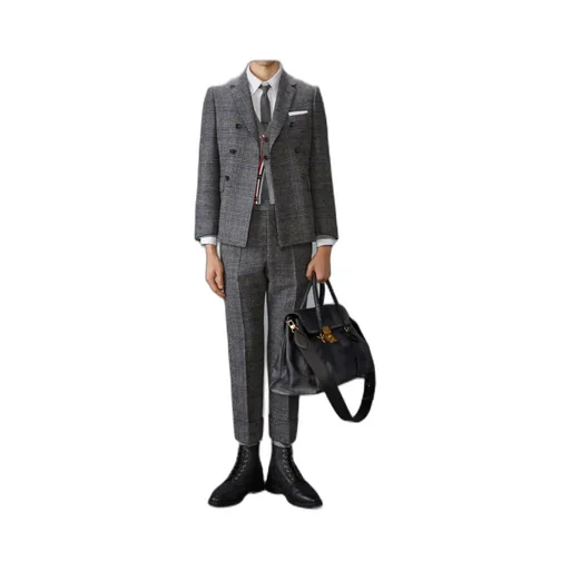 Prince Of Wales-Check Double-Breasted Blazer