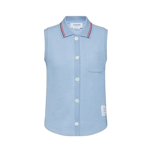 4-Bar Stripe Sleeveless Polo Top