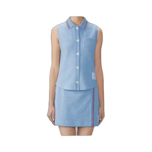 4-Bar Stripe Sleeveless Polo Top