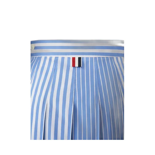 Pleated Striped Midi Skirt