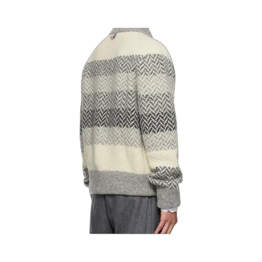 Striped Herringbone Jacquard Bomber Jacket
