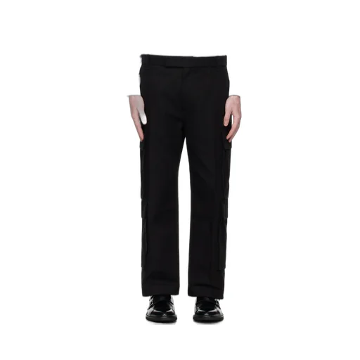 Zip-Detail Straight-Leg Cargo Trousers