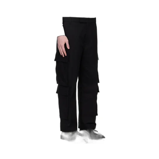 Zip-Detail Straight-Leg Cargo Trousers