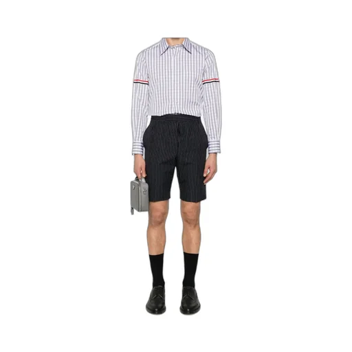 Gingham Shirt With Tricolor Armbands