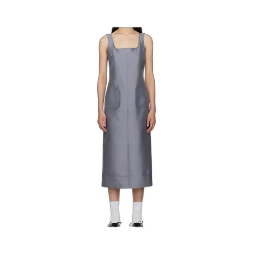 Square-Neck Patch-Pocket Dress