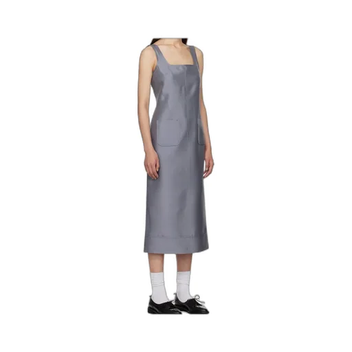 Square-Neck Patch-Pocket Dress