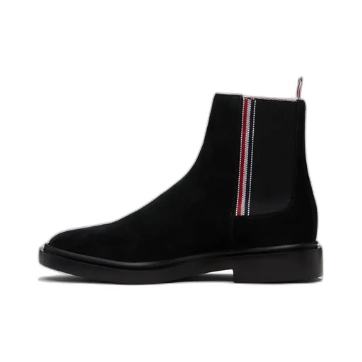 Elastic-Panel Suede Boots